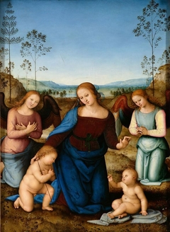 Vierge à l'Enfant, saint Jean et deux anges