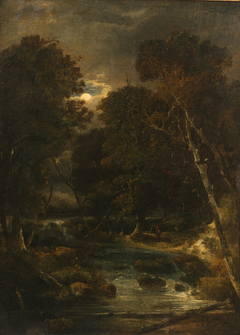 View near Thorpe; Moonlight scene by John Crome