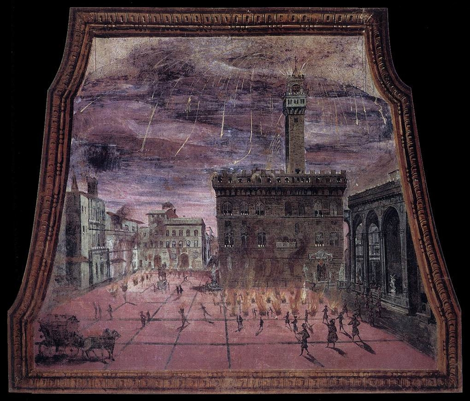 View of the Piazza Signoria with Fireworks on St John's Day