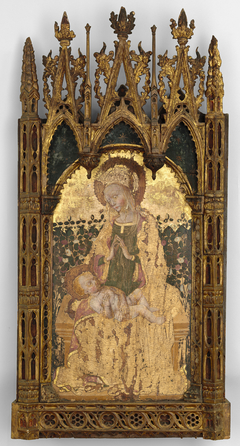 Virgin and Child before a Rose Hedge