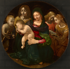 Virgin and Child with the Young Saint John the Baptist, Saint Cecilia, and Angels by Piero di Cosimo