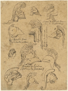 Voorbeelden van antieke helmen by David Pièrre Giottino Humbert de Superville