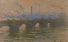 Waterloo Bridge, overcast weather by Claude Monet