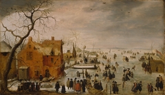 Winter Landscape with Numerous Skaters