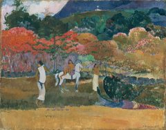 Women and a White Horse by Paul Gauguin