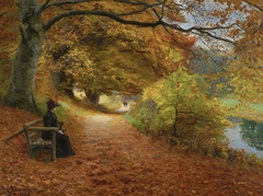 Wooded Path in Autumn by H. A. Brendekilde