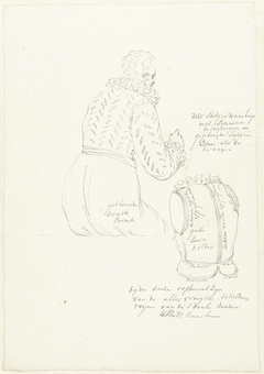Zittende schutter en een wambuis by Pieter Bartholomeusz Barbiers