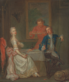 A Dinner Conversation by Marcellus Laroon the Younger