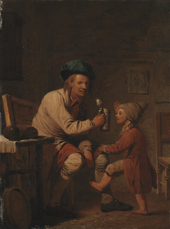 A Peasant Giving his Son Something to Drink