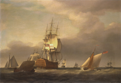 A Seascape with Men-of-War and Small Craft by Anonymous