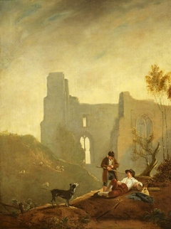 A Sleeping Shepherd with Ruins of Kenilworth Castle (after Callcott)