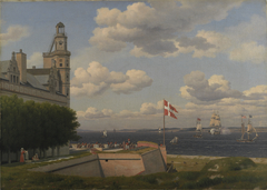 A View towards the Swedish Coast from the Ramparts of Kronborg Castle by Christoffer Wilhelm Eckersberg