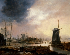 A Winter Landscape with a Windmill by Aert van der Neer