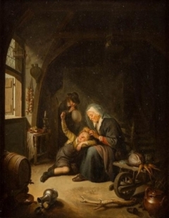 A Woman combing a Boy's Hair by Gerrit Dou
