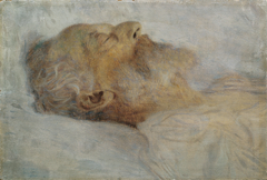 Alter Mann auf dem Totenbett