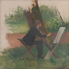 Artist Mednyánszky en Plein Air by Nándor Katona