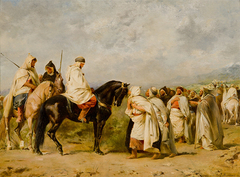 Before the Race: Fantasia or The Halt in the Desert by Eugène Fromentin