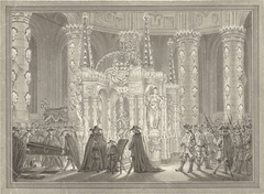 Begrafenis van Anna van Hannover in de Nieuwe Kerk te Delft, 1759 by Simon Fokke