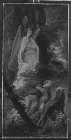 Berta schläft im Walde (Triptychon, linker Flügel) by Leopold Bode