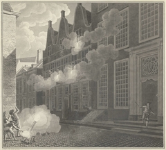 Beschieting van het huis van Lucas van Steveninck, 1787 by Jan Arends