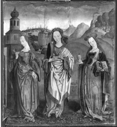 Beschneidungsaltar: Die hll. Barbara(?), Christina und Maria Magdalena by Master of the Holy Kinship the elder