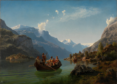 Bridal Procession on the Hardangerfjord by Hans Gude
