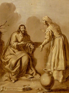 Christ and the Woman of Samaria at the well by Adriaen van de Venne