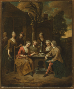 Company at the table by Jan Baptist Lambrechts