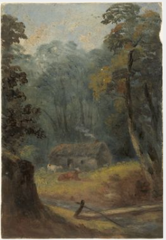 Cottage by a Stream by William Howis senior