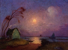 Cottage in the Moonlight in Brière by Ferdinand du Puigaudeau