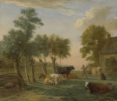 Cows in a Meadow near a Farm by Paulus Potter