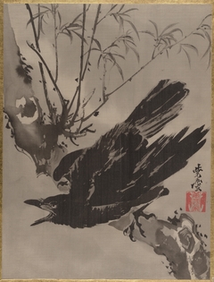 Crow on a Branch by Kawanabe Kyōsai