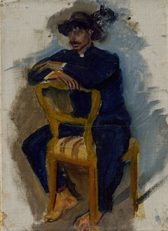 Dandy Seated on a Chair in the Biedermeier Style by László Mednyánszky