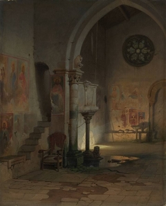 Das Innere einer Kirche in den Pontinischen Sümpfen by Carl Werner