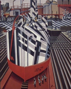 Dazzle-ships in Drydock at Liverpool by Edward Wadsworth