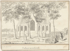 De kerk te Schermerhorn by Cornelis Pronk