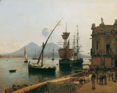 Der Hafen von Neapel mit Vesuv by Rudolf von Alt
