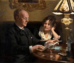Double portrait of royal actor Emil Poulsen (1842-1911) and his wife Anna, born Næser (1849-1934) by Peder Severin Krøyer