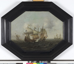 Een zeeslag by Justus de Verwer