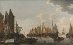 Embarkation of Troops on a Dutch River by Hendrick de Meijer