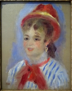Estelle in a Red Hat by Auguste Renoir