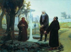 Exile in front of the grave by Fyodor Bronnikov