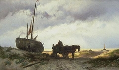 Fishermen by Johannes Hermanus Barend Koekkoek