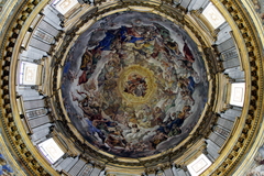 Frescos in the dome of the royal chapel of San Gennaro