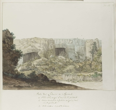Gedeelte van Latomies grotten bij Syracuse by Louis Ducros