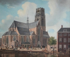 Gezicht op Laurenskerk gezien vanaf de Binnenrotte by Hendrik Altmann