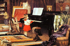 Girl at the piano by Aurélio de Figueiredo