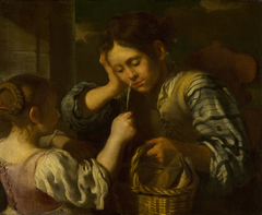 Girl Teasing a Boy by Bernhard Keil
