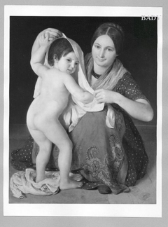 girl with child by Johann Baptist Reiter