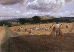 Harvest Field with Reapers, Haywood, Herefordshire by George Robert Lewis